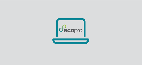 Icon of a laptop with EcoPro logo on it to represent the EcoPro dashboard 