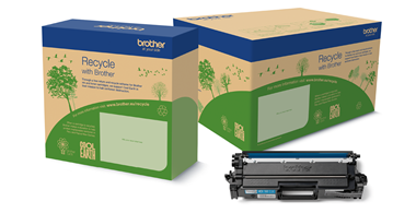 Two boxes above a Brother toner cartridge
