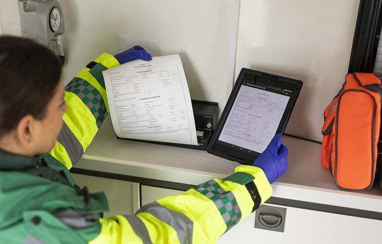 Mobil utskrift i ambulans